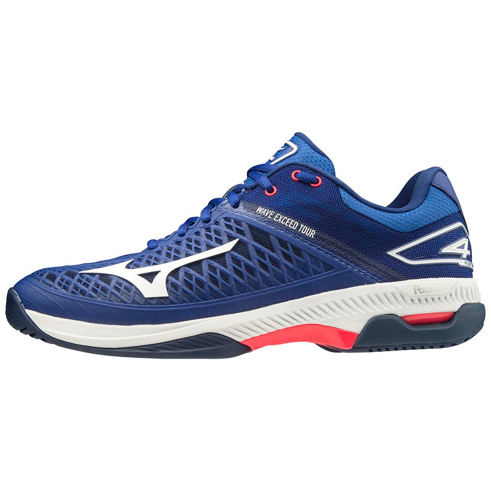 Mizuno Wave Exceed Tour 4 AC - Erkek Tenis Ayakkabısı - Mavi/Beyaz Türkiye (VWTYPM-179)